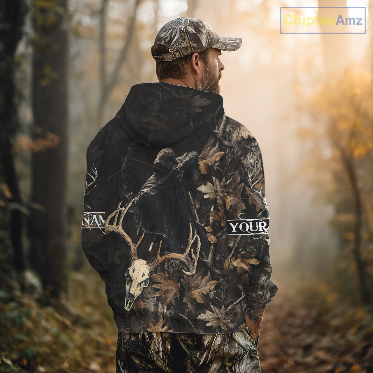 Deer Hunting Grim Reaper Camouflage Shirts for Deer Hunters, Hunting Hoodie For Men NHT358