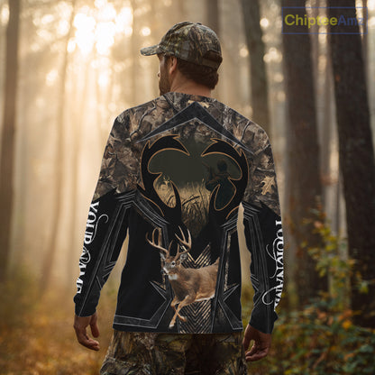 Deer Hunting Shirt 3D All-Over Print Deer with Camo Forest, Gift for Deer Hunters Men NHT360