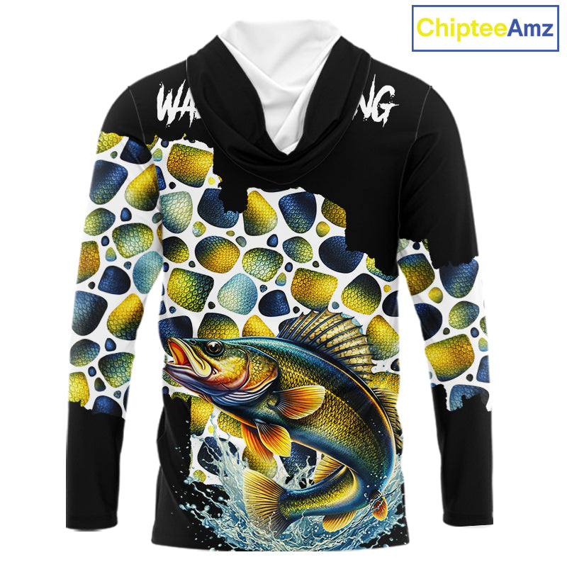 Personalized Walleye Fishing Shirt Long Sleeve, Fishing Shirts For Men NHT413