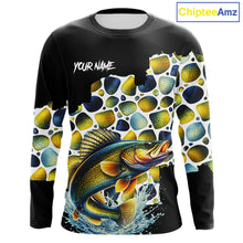 Load image into Gallery viewer, Personalized Walleye Fishing Shirt Long Sleeve, Fishing Shirts For Men NHT413