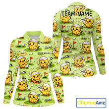 Load image into Gallery viewer, Funny Chicken Golf Polo Shirt For Womens, Cute Chicken With Golf Shirts For Team NHT542