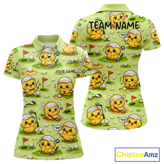 Funny Chicken Golf Polo Shirt For Womens, Cute Chicken With Golf Shirts For Team NHT542