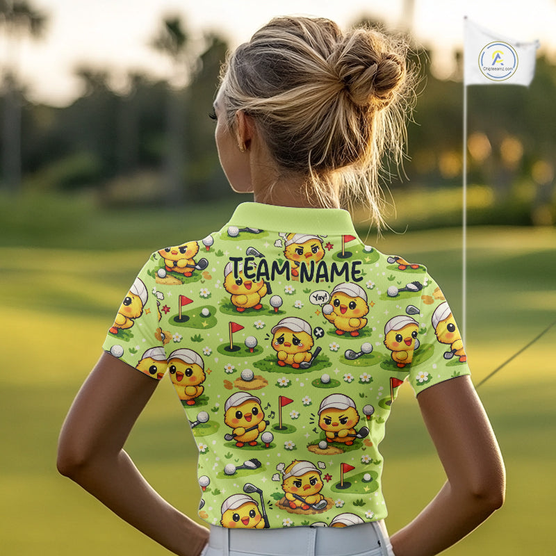 Funny Chicken Golf Polo Shirt For Womens, Cute Chicken With Golf Shirts For Team NHT542