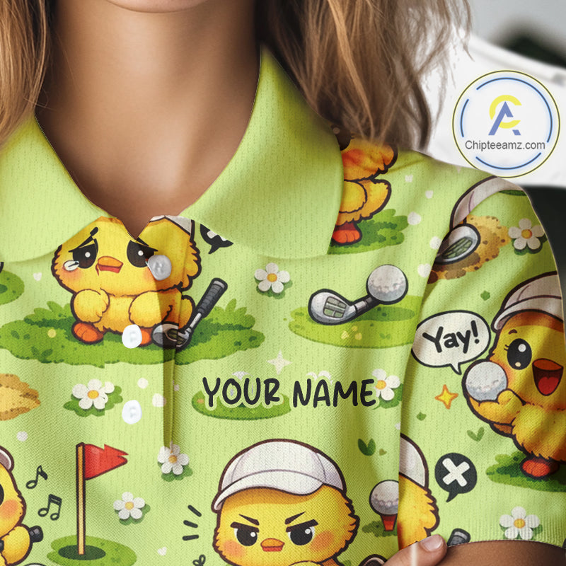 Funny Chicken Golf Polo Shirt For Womens, Cute Chicken With Golf Shirts For Team NHT542