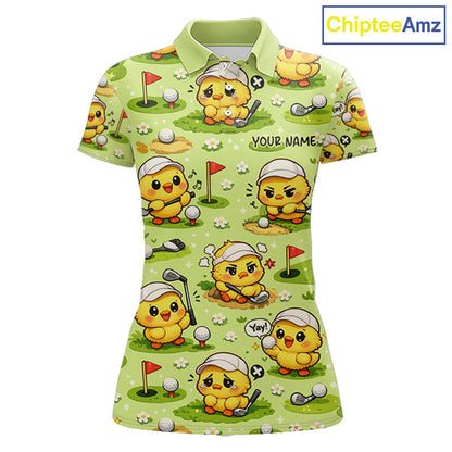 Funny Chicken Golf Polo Shirt For Womens, Cute Chicken With Golf Shirts For Team NHT542