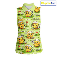 Load image into Gallery viewer, Funny Chicken Golf Sleeveless Polo Shirt For Womens, Cute Chicken With Golf Shirts For Team NHT542