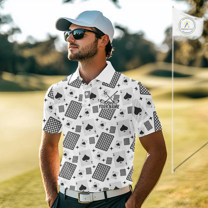 Personalized Poker Mens Golf Polo Shirt Funny Golf Top For Team, Golfer Gift For Men NHT754