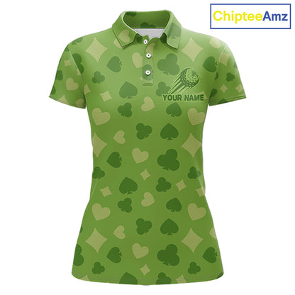 Personalized Poker Green Womens Golf Polo Shirt, Funny Golf Top For Family Team Shirt NHT756