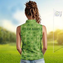 Load image into Gallery viewer, Personalized Poker Green Sleeveless Womens  Golf Polo Shirt, Funny Golf Top For Family Team Shirt NHT756