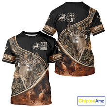 Load image into Gallery viewer, Deer Jumping Shirt Black Camo 3D Custom, Season Deer Hunting, Whitetail Deer Shirt NHT134