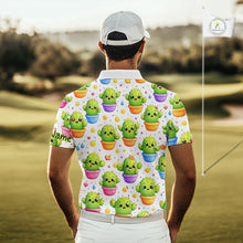 Load image into Gallery viewer, Funny Cactus Flower Pattern Golf Polo, Cute Cartoon Plant Shirt Personalized, Colorful Succulent Shirt NHT556