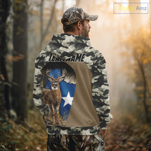 Load image into Gallery viewer, Custom Big Buck Deer Hunting 3D All Over Print Camo with Texas Flag Outdoor Hunting Apparel NHT32