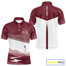 Load image into Gallery viewer, Personalized Golf Polo Shirt Custom Name Golf Club Polo For Men Golf Tournament Apparel|Red 