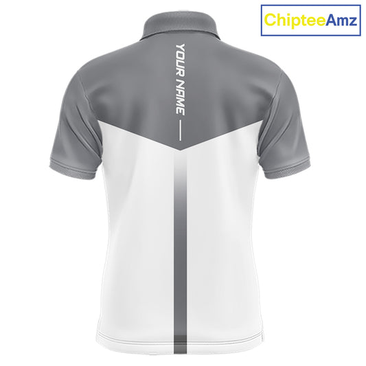 Personalized Golf Polo Shirt Custom Name Golf Club Polo For Men Golf Tournament Apparel|Gray