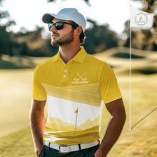 Load image into Gallery viewer, Personalized Golf Polo Shirt Custom Name Golf Club Polo For Men Golf Tournament Apparel|Yellow 