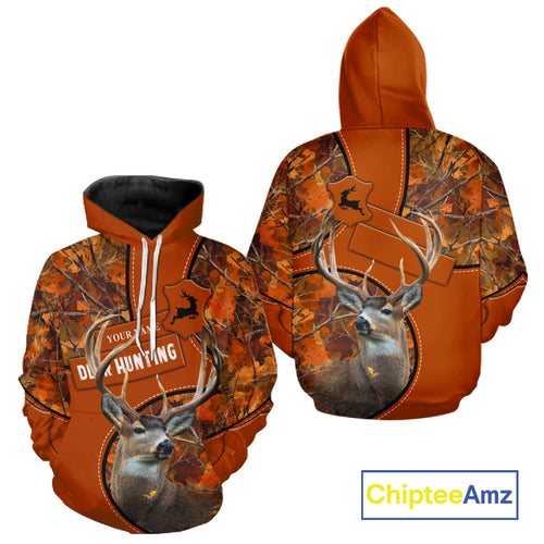 Whitetail Deer Hunting Shirt Orange Camo 3D All Over Print Personalized Gift for Hunters NHT38