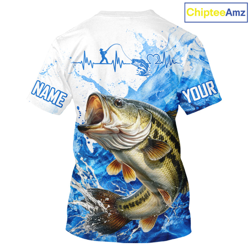 Bass Fishing Shirts Short Sleeve, Ice Fishing Long Sleeve Shirt For Men, Largemouth Bass Fishing Apparel NHT1383