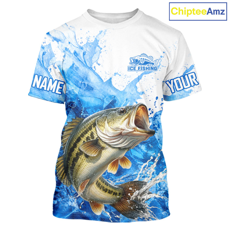 Bass Fishing Shirts Short Sleeve, Ice Fishing Long Sleeve Shirt For Men, Largemouth Bass Fishing Apparel NHT1383
