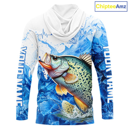 Crappie Fishing Shirts Hooded, Ice Fishing Long Sleeve Shirt For Men, Crappie Fishing Apparel NHT1384