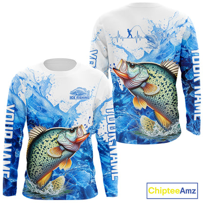 Crappie Fishing Shirt, Ice Fishing Long Sleeve Shirt For Men, Crappie Fishing Apparel NHT1384