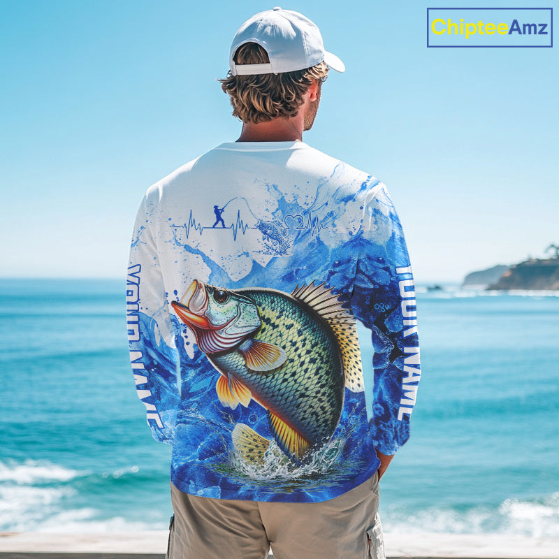 Crappie Fishing Shirt, Ice Fishing Long Sleeve Shirt For Men, Crappie Fishing Apparel NHT1384