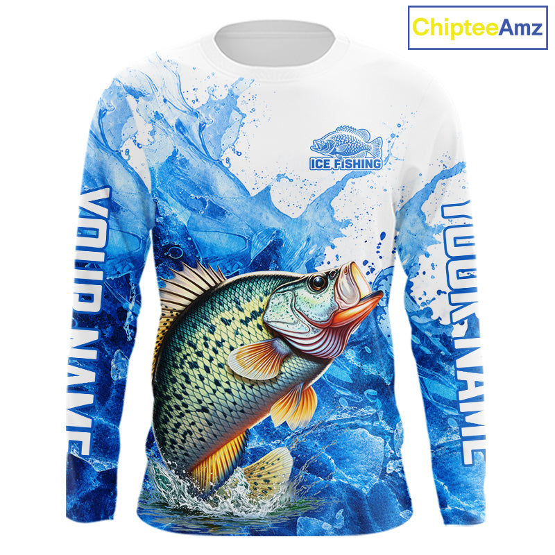 Crappie Fishing Shirt, Ice Fishing Long Sleeve Shirt For Men, Crappie Fishing Apparel NHT1384