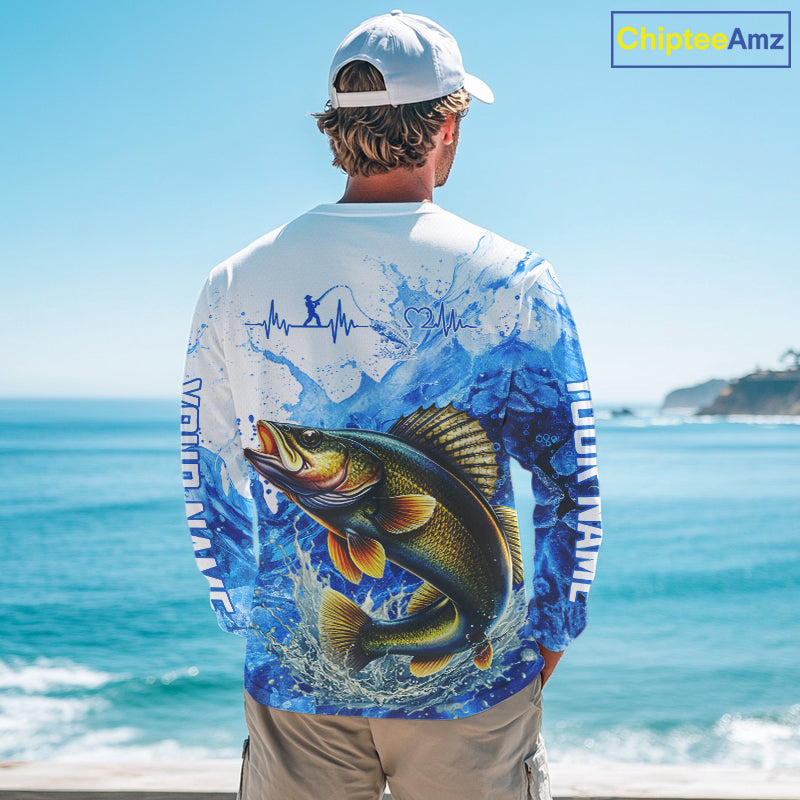 Walleye Fishing Shirt, Ice Fishing Long Sleeve Shirt For Men, Walleye Fishing Apparel NHT1385