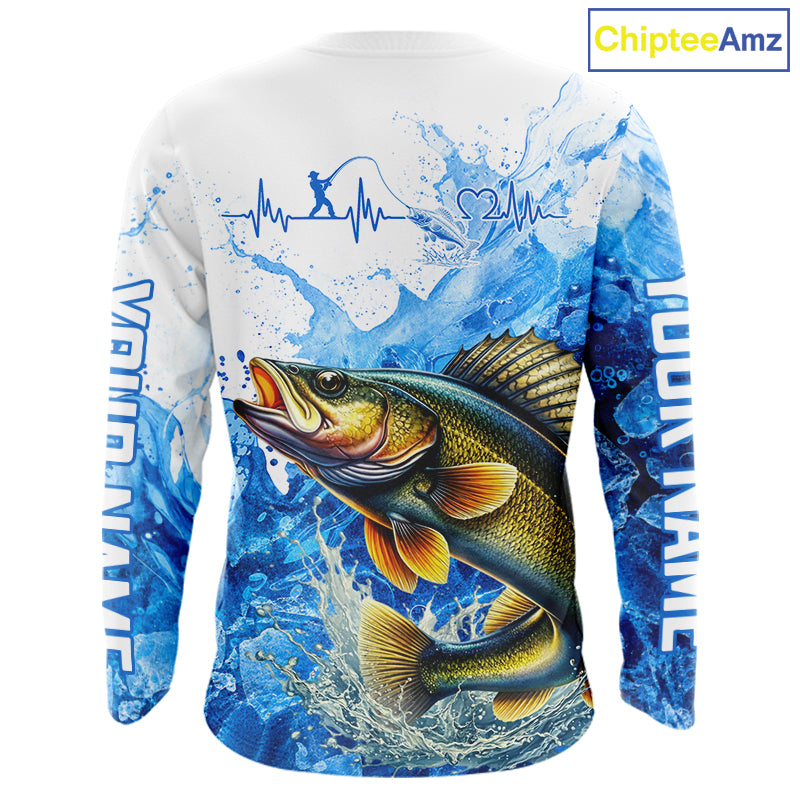 Walleye Fishing Shirt, Ice Fishing Long Sleeve Shirt For Men, Walleye Fishing Apparel NHT1385