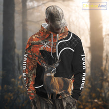 Load image into Gallery viewer, Personalized Whitetail Deer Hunting 3D All Over Printed Hoodie Orange Camo NHT369