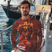 Load image into Gallery viewer, Red Sailfish Fishing Shirts Long Sleeve, Personalized Men's Fishing Shirt NHT421