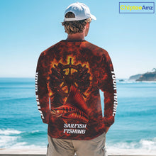 Load image into Gallery viewer, Red Sailfish Fishing Shirts Long Sleeve, Personalized Men's Fishing Shirt NHT421
