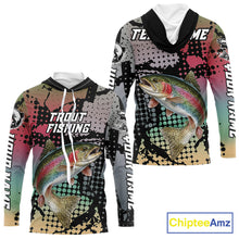 Load image into Gallery viewer, Rainbow Trout Hooded Fishing Shirt Pink Camo Custom Name, Rainbow Trout Fishing Team Jerseys NHT477