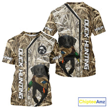 Load image into Gallery viewer, Black Lab Retriever Mallard Duck Hunting Camo Shirt – Perfect Gift for Hunters NHT240