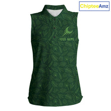 Load image into Gallery viewer, Personalized Green Leaf Womens Sleeveless Golf Polo Shirt For Womens