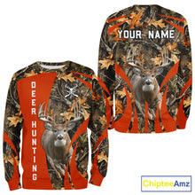 Load image into Gallery viewer, Deer Hunting 3D All Over Printed Orange Autumn Leaves Camo Shirts, Best Hunting Shirt NHT312