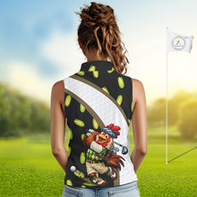 Load image into Gallery viewer, Personalized Rooster Womens Sleeveless Golf Polo Shirt Funny Chicken Golfer Custom Team Polo NHT945