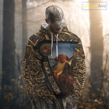 Load image into Gallery viewer, Duck Hunting Shirt Custom Name with Vizsla Dog Camo Hunting Clothes For Hunters NHT153