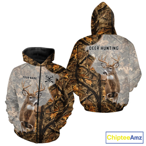 Beautiful Deer Hunting 3D Shirt All-Over Print with Deer Buck, Camouflage For Deer Hunters NHT248