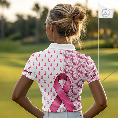 Personalized Pink Ribbons Pattern Golf Balls Breast Cancer Awareness Golf Attire For Womens NHT800