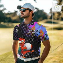 Load image into Gallery viewer, Custom Team Name Crazy Rooster Golf Polo Shirt Personalized Men Performance Golf Jersey