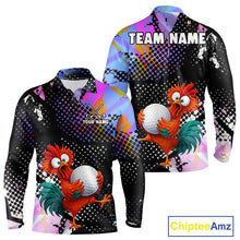 Load image into Gallery viewer, Custom Team Name Crazy Rooster Golf Polo Shirt Personalized Men Performance Golf Jersey