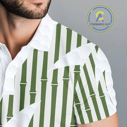 Custom Name Cool Panda Golf Polo Shirt, Funny Bamboo Panda Golfing Apparel NHT956