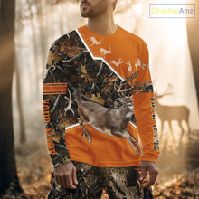 Load image into Gallery viewer, Deer Hunting Big Game Orange Camo Forest Custom Name 3D All Over Print Shirts, Hunting Shirt NHT158