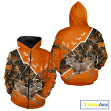 Load image into Gallery viewer, Deer Hunting Big Game Orange Camo Forest Custom Name 3D All Over Print Shirts, Hunting Shirt NHT158