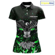 Load image into Gallery viewer, Personalized Womens Disc Golf Polo Shirt With Eagle Design, Customizable Name, Unisex Sports Jersey For Womens|Green NHT814