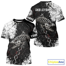 Load image into Gallery viewer, Skeleton Fish Fishing T - Shirt DNA Helix Graphic Fishing Lover 3D Print Angler Gift Apparel 