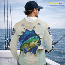 Load image into Gallery viewer, Mahi Mahi Fishing Long Sleeve Hooded Shirt 3D Ocean Fish Graphic Angler Gift For Fishing Lovers For Men