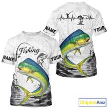 Load image into Gallery viewer, Custom Name Mahi Mahi Fishing T - Shirt Performance, Dolphin Gift For Men 