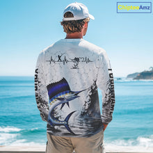 Load image into Gallery viewer, Custom Name Sailfish Fishing Long Sleeve Performance Shirt, Sailfish FIshing Jersey