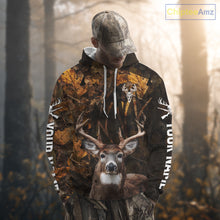 Load image into Gallery viewer, Whitetail Deer Hunting Custom Name Camo Shirt, Personalized Deer Hunting Clothing NHT257